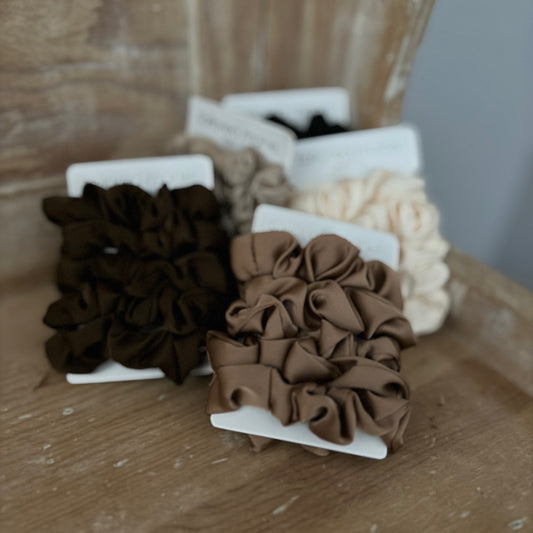 100% Mulberry Silk Scrunchies - Earth Tone Collection